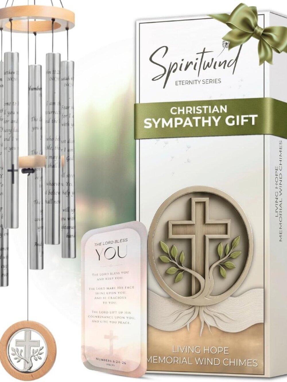 Memorial Wind Chimes for Loss of Loved One - 32" Healing Garden Decor